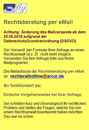 Rechtsberatung online per Mail zum Bussgeldkatalog